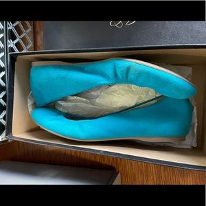J Crew Turquoise Ballet Flats, Size 8
